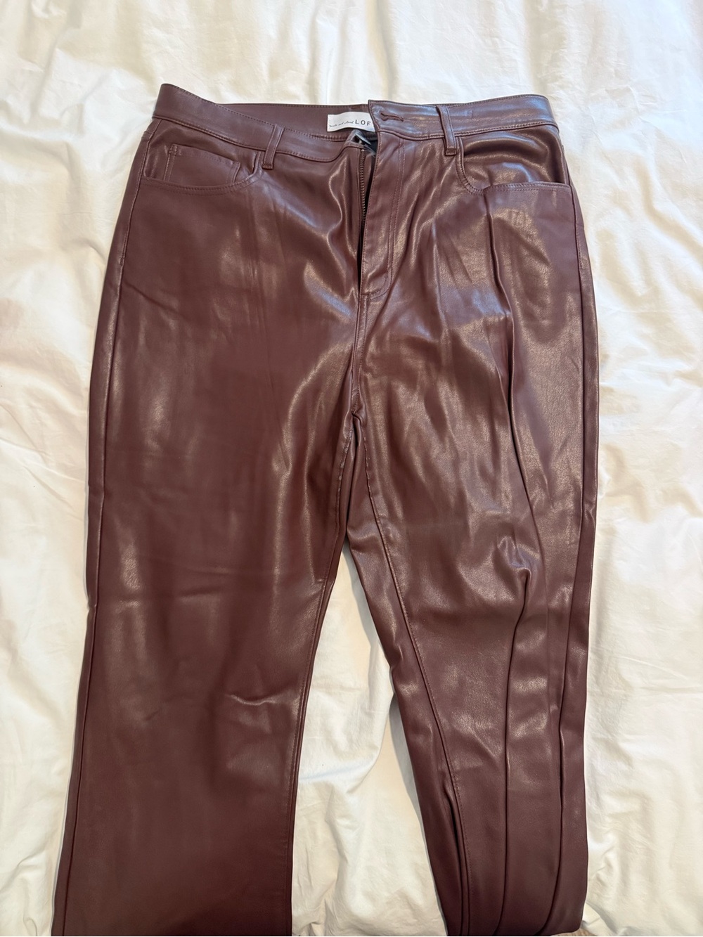 Loft Leather Pants in Deep Burgundy
